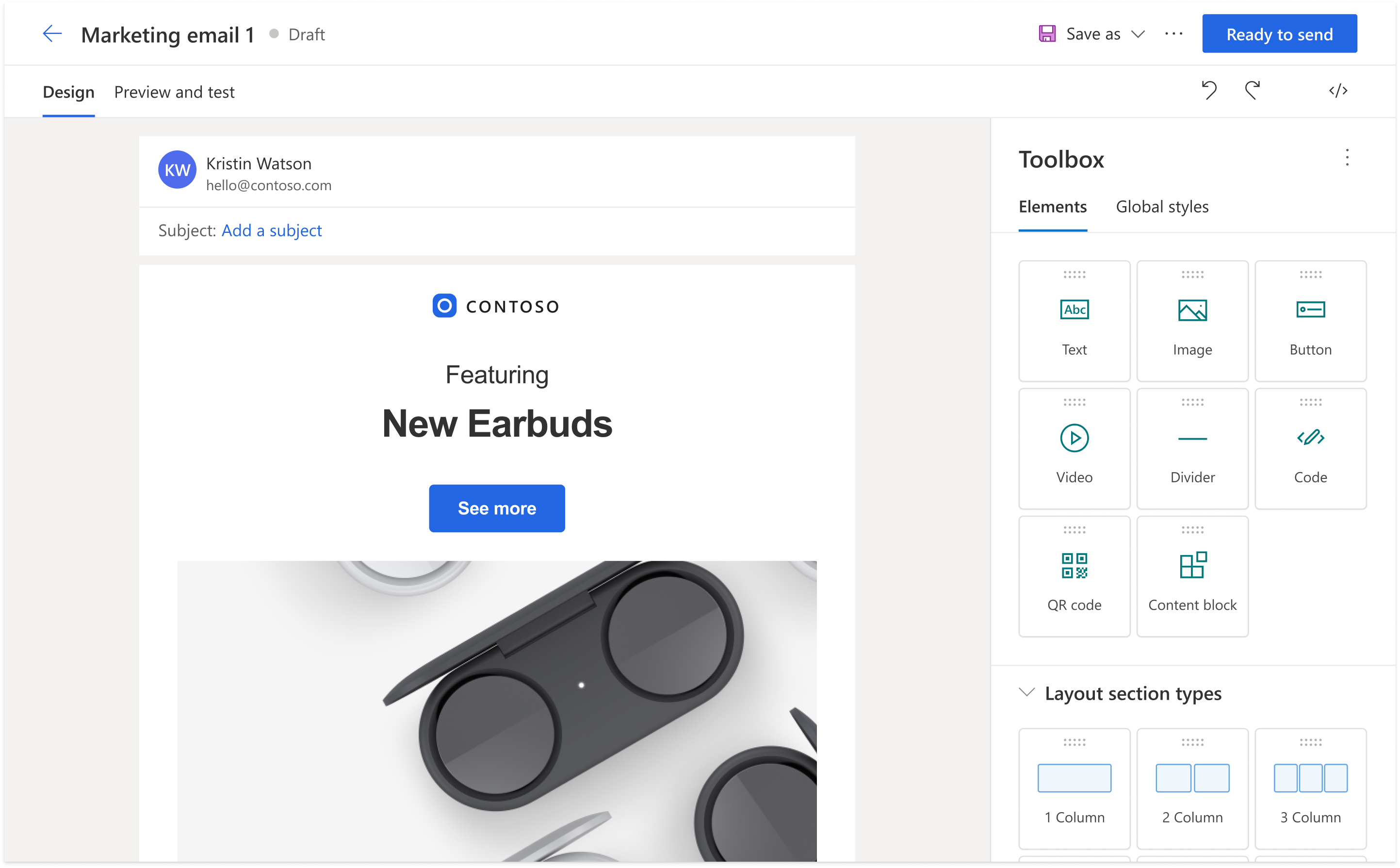 The revamped email editor