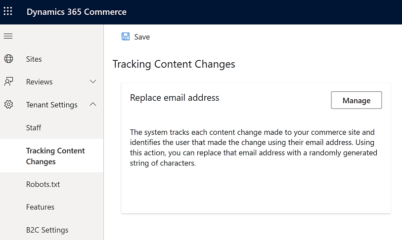 Tracking Content Changes selected.