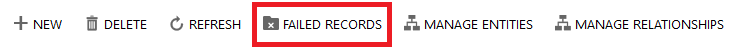 Failed records toolbar button.