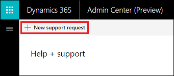 New support request.