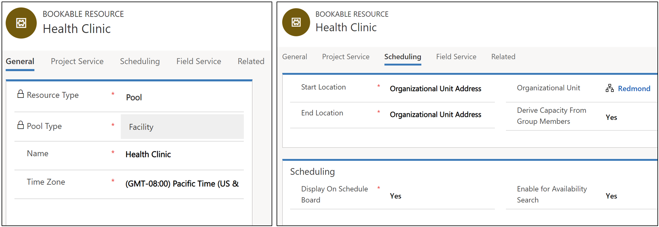 Screenshot of creating a new facility pool resource. This is a pool type resource with pool type of facility.