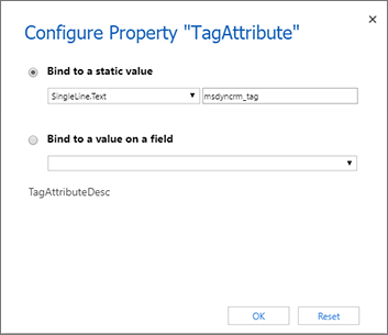 Configure property dialog.