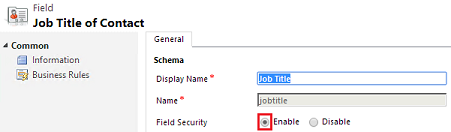 Job Title field in Microsoft Dynamics 365 apps.