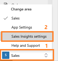 Select Sales Insights settings option