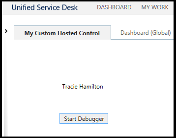 My Custom Host Control tab shows username.