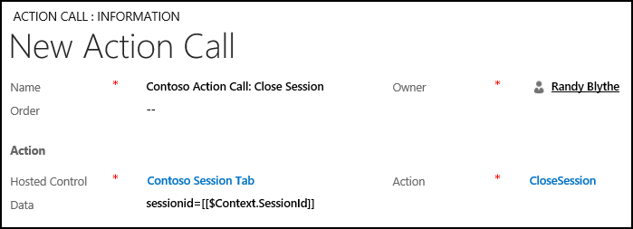 Create an action call to close session.