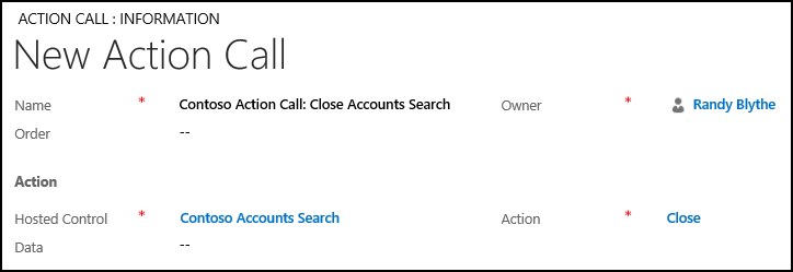 Create an action call to display existing cases.