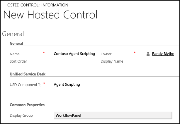 Create an Agent Scripting hosted control.
