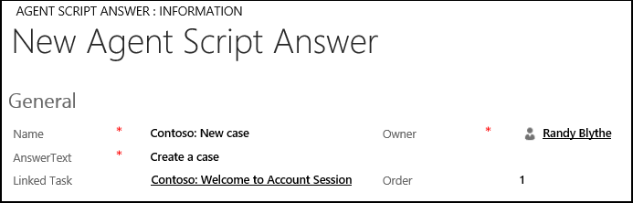 Create an answer in Unified Service Desk.