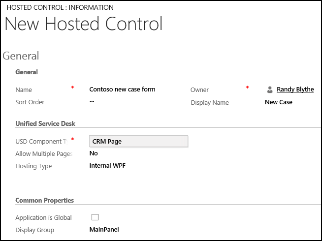 Create a CRM Page hosted control for new case form.