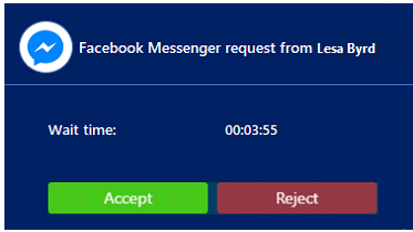 Facebook chat agent notification.
