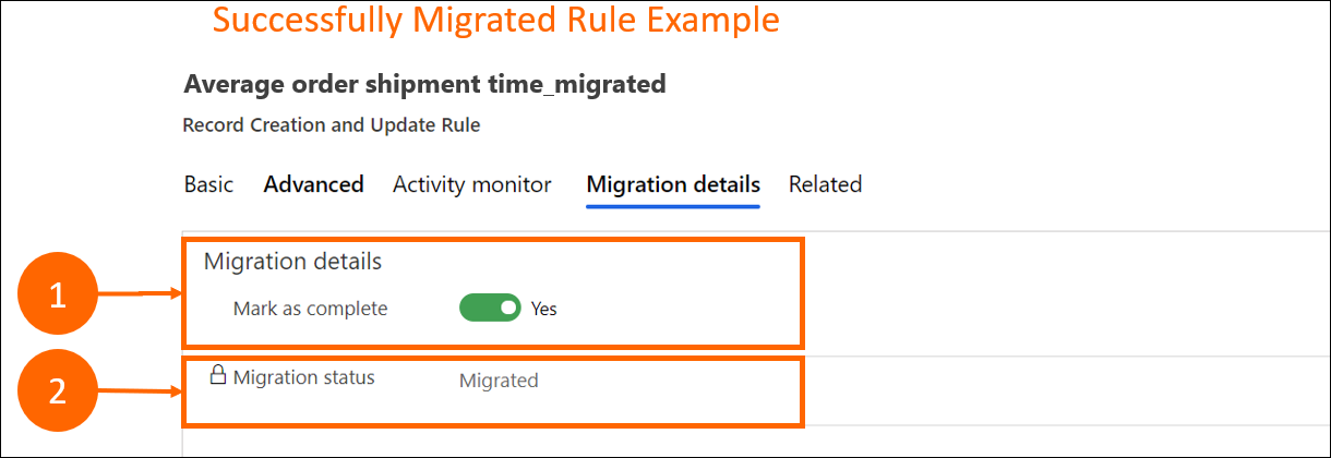 Migration tool - Step 6 - Migration status.
