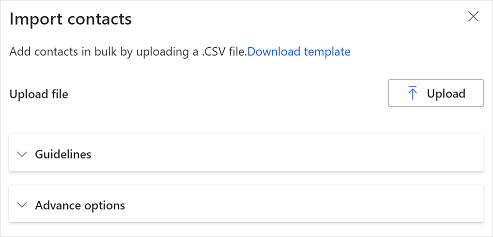 Upload the CSV file.