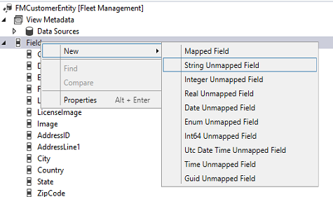 Creating a new string unmapped field.