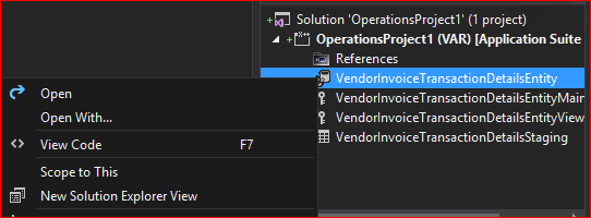 VendorInvoiceTransactionDetailsEntity in designer.