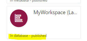 New workspace in database.
