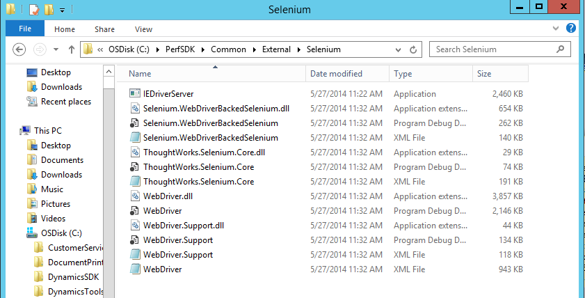 DLLs in the PerfSDK\Common\External\Selenium folder.