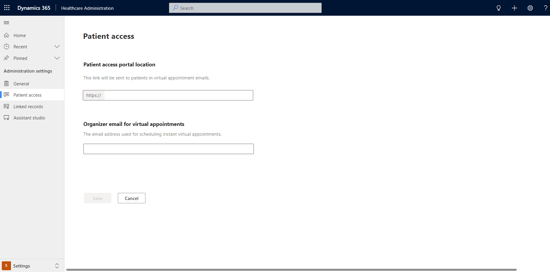 A screenshot showing the administration settings page.