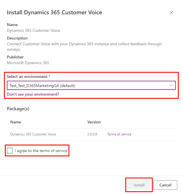 Set up your Customer Voice installation