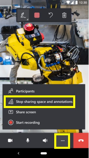Screenshot showing stop presenting option.