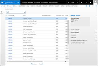 Grid view of CustTable.