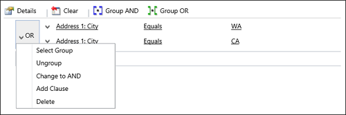 Sync filters dialog box showing grouped criteria.
