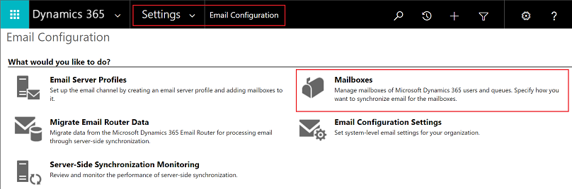 Go to mailboxes settings.