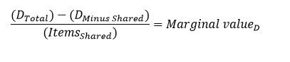 Formula for calculating marginal value