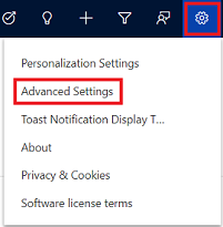 Advanced Settings link in the site map