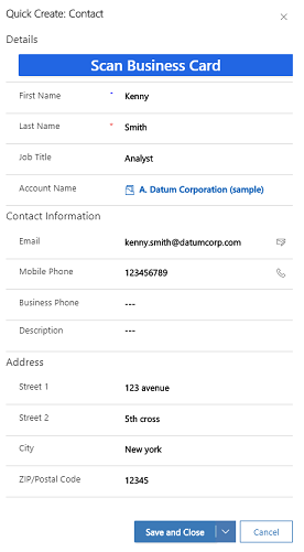 Edit a contact information