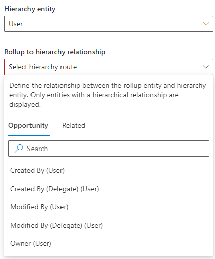 Select an attribute to define relationship.