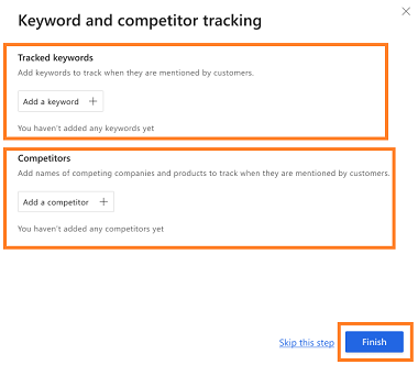 Add tracked keywords and competitors.