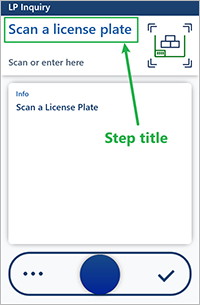 Example of a step title in the Warehouse Management mobile app