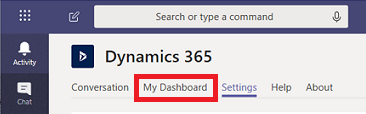 Open the Dynamics 365 app Dashboard.