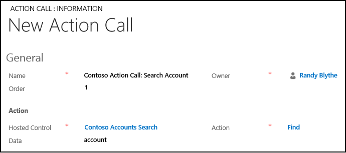 New Action Call in Unified Service Desk.