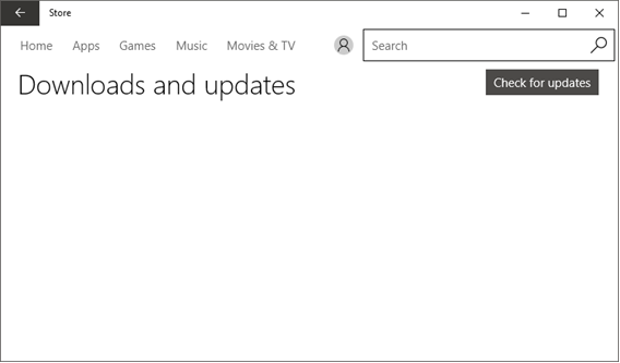 Microsoft Store app directing the navigation to the My Library submenu item.