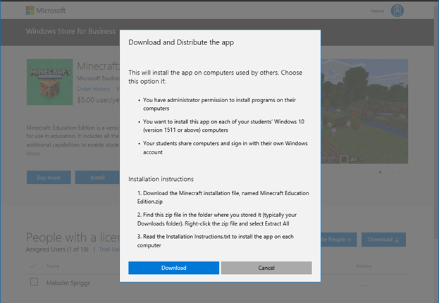 Microsoft Store app depicting the navigation path to the My Library option.