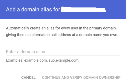 Add domain alias.