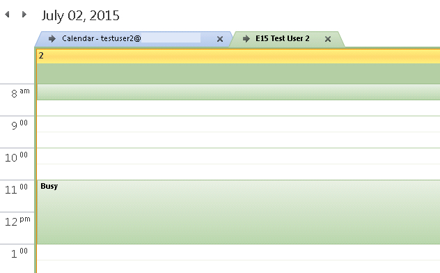 Screenshot shows remote users can see the free/busy data as an additional calendar.