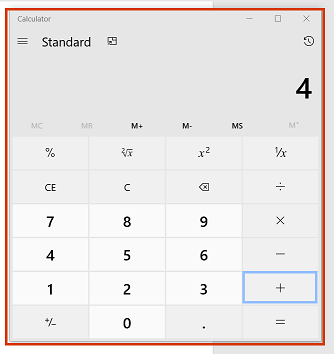 Screenshot of the calculator application.