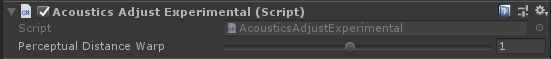 Screenshot of Unity AcousticsAdjustExperimental script