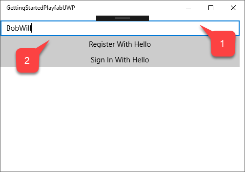 UWP example - register