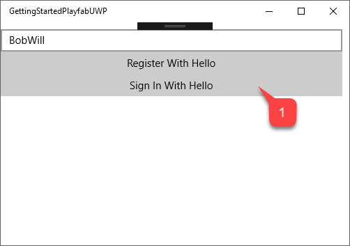 UWP example - sign in