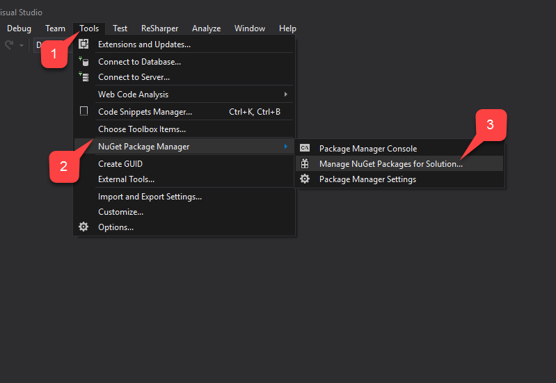 Visual Studio NuGet Package Manager