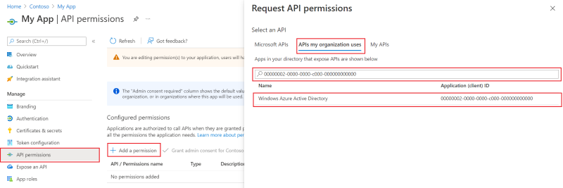 Azure AD Graph API is identified by Windows Azure Active Directory and clientID 00000002-0000-0000-c000-000000000000.