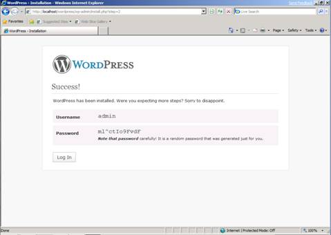 Install Wordpress Vista