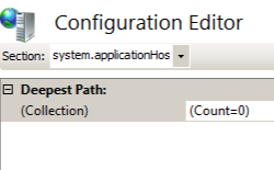 Screenshot of Configuration Editor page showing system dot application Host tab expanded.