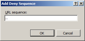 Screenshot of the Add Deny Sequence dialog box.