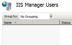 Screenshot of I I S Manager Users page.
