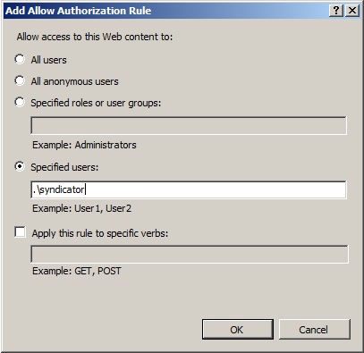Screenshot of the Add Allow Authorization Rule screen.